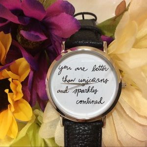 Wristwatch NWT “Unicorn & Sparkles” Friendship Script Quartz Working Gift Boxed